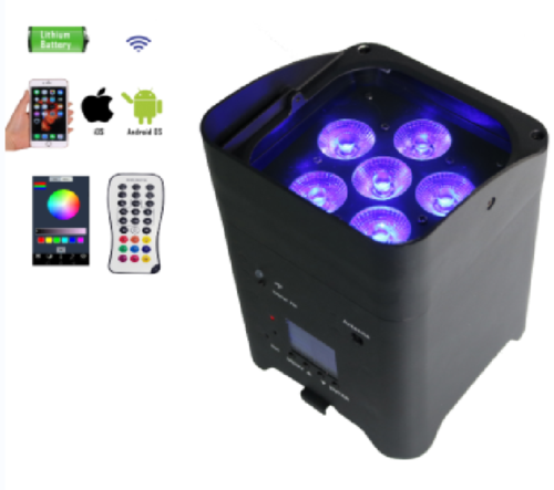 6X15W RGBWA+UV Battery LED Uplight